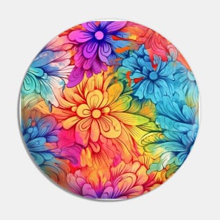 Rainbow flowers Pin