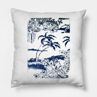 Tropical Paradise with palm trees and islands Pillow