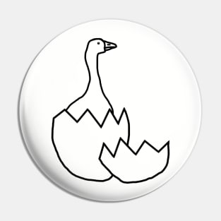 Minimal Goose Hatching from Easter Egg Pin