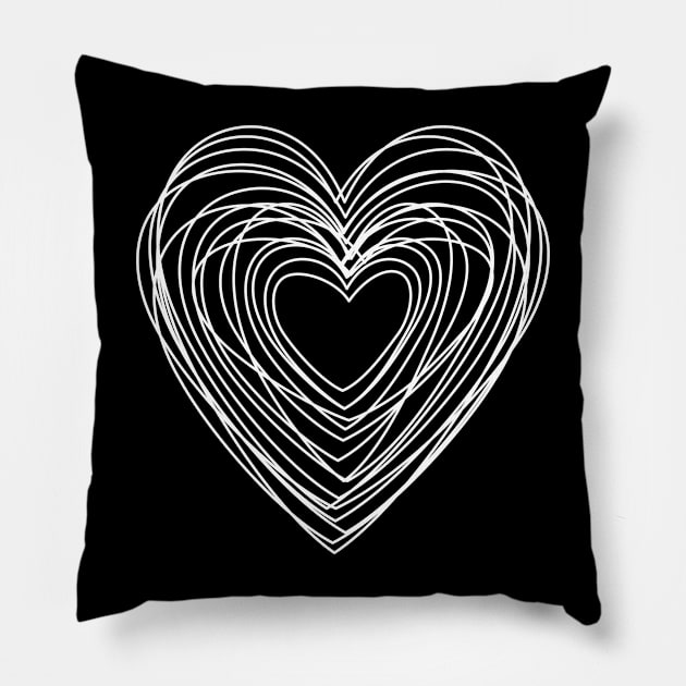 Graphic Heart of Hearts Pillow by tonyponline