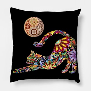 Yoga Cat Yin Yang Symbol Pillow