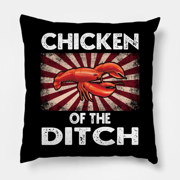 Chicken Of The Ditch Retro Vintage Pillow by DaStore