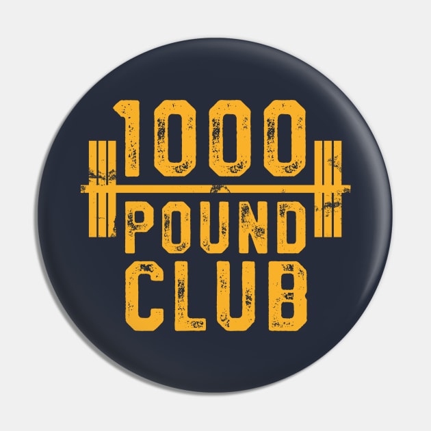 1000 Pound Club T-Shirt Powerlifting Strong Weight Training Pin by 14thFloorApparel