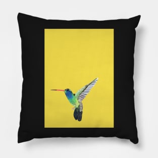 Hummingbird with Illuminating background Pillow