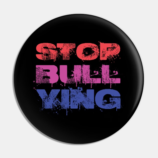 Stop Bullying Vintage Typography Pin by Whimsical Thinker
