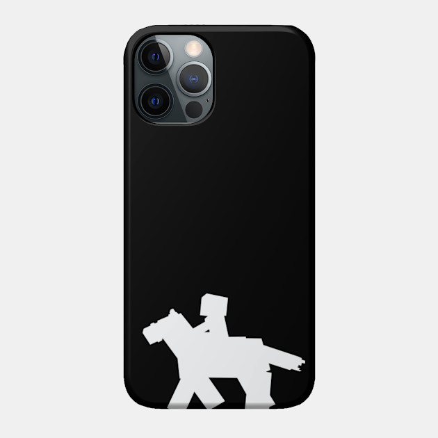 Minecraft Horse and Rider • White - Minecraft Design - Phone Case