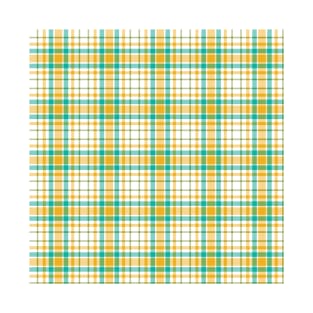 Teal Yellow Summer Plaid T-Shirt