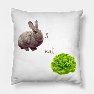 Rabbits Eat Lettuce Pillow