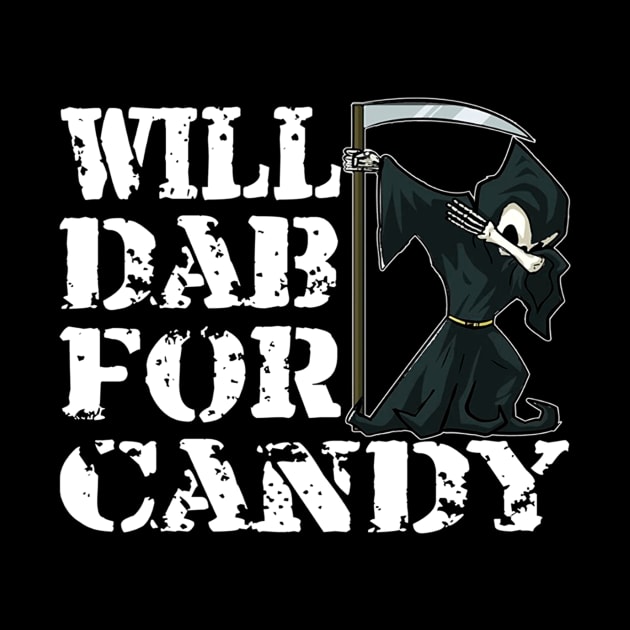 Grim Reaper Halloween Costume TShirt Dab For Candy by klausgaiser