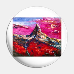 Purple Mountainscape. Matterhorn Pin