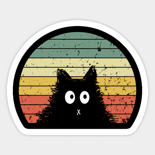 Funny Cute Cat Memes Cat Face Retro Vintage - Cat Memes - Sticker