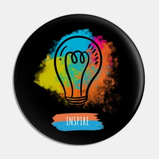 Inspire Colorful Watercolor Bulb for Motivation &Creativity Pin