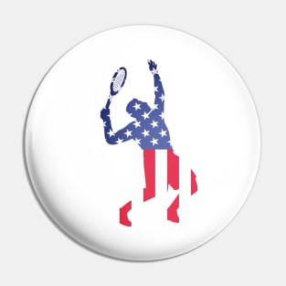 US Open Tennis USA Flag Silhouette Pin