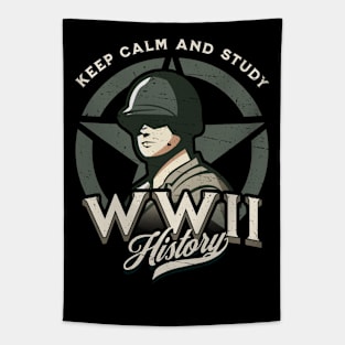 Keep calm and study WWII history Tapestry