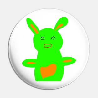 Green Easter bunny art design Pin
