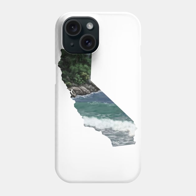 California Rocky Coast Silhouette Phone Case by DSCarts