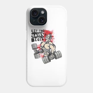 Let the gains begin - Crazy gains - Nothing beats the feeling of power that weightlifting, powerlifting and strength training it gives us! A beautiful vintage design representing body positivity! Phone Case