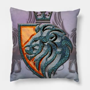 Wonderful lion head with crown Pillow