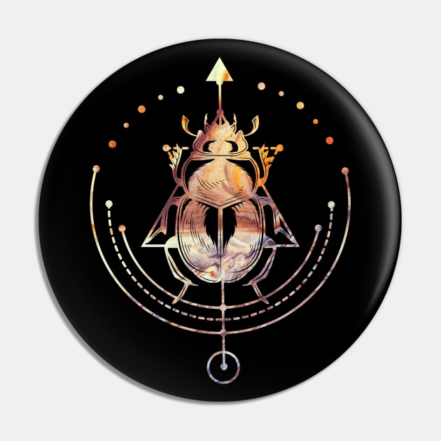 Sacred Scarab Egyptian Occult Geometry Pin by Foxxy Merch