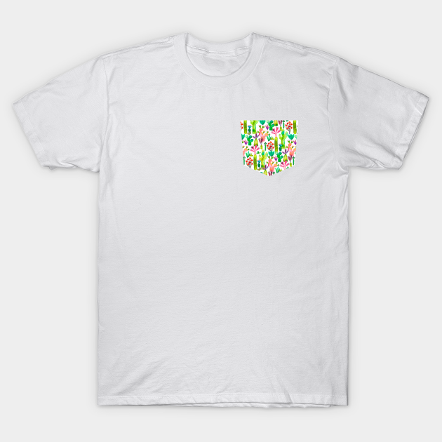 Pocket - Cacti Garden - Cactus - T-Shirt