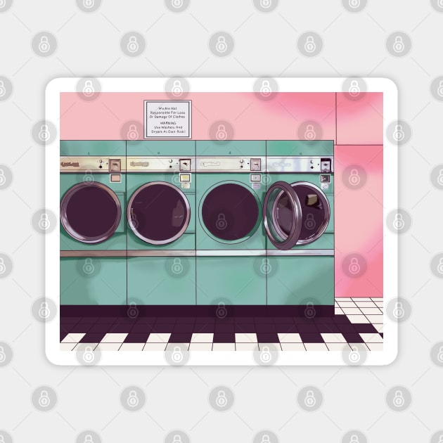 Pastel laundromat Magnet by Mimie20