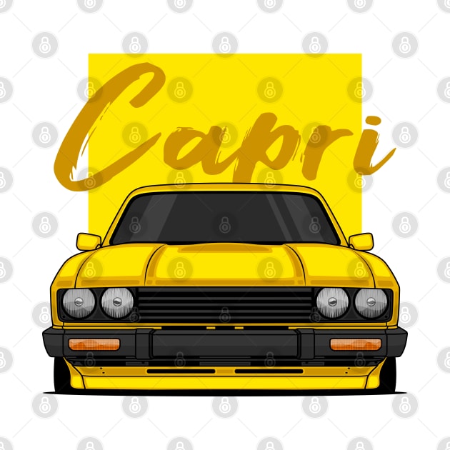 Front Yellow Capri MK3 Classic by GoldenTuners