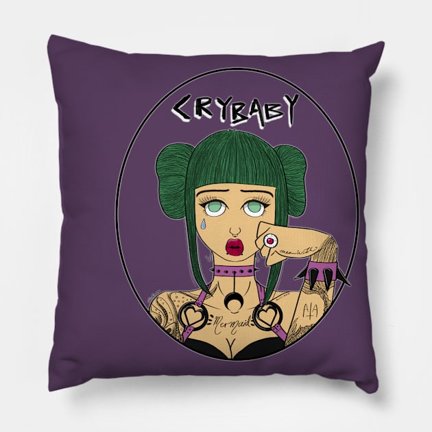 Crybaby Pillow by NoisomeArt