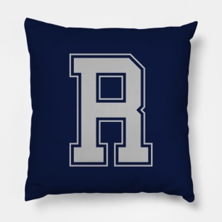 Monogram Blue Grey College House Initial R Pillow