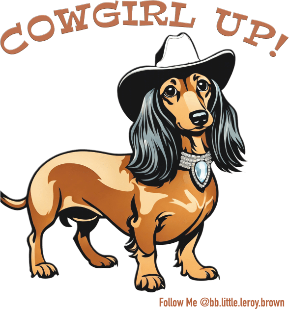 COWGIRL UP! (Dachshund wearing cowboy hat) Kids T-Shirt by Long-N-Short-Shop