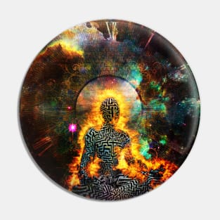 Flaming meditation Pin