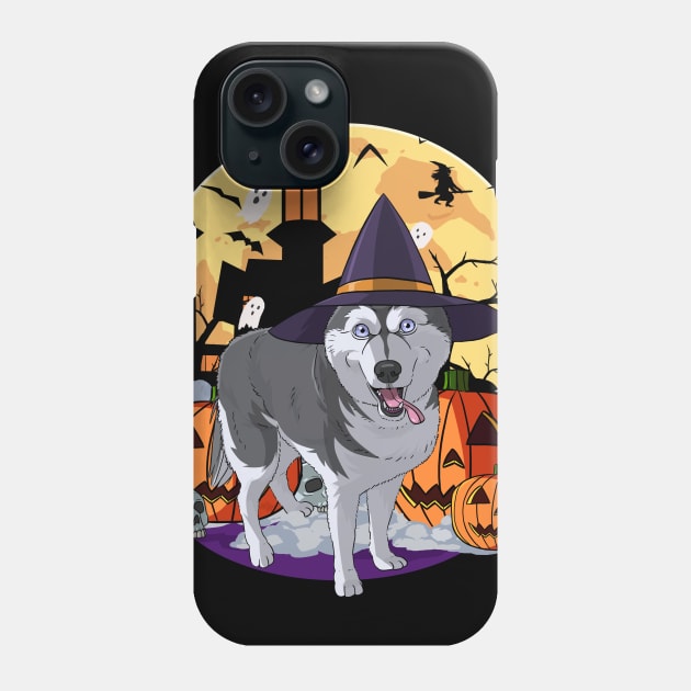 Siberian Husky Happy Halloween Phone Case by Noseking