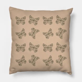 Honey Gold Butterflies Pattern Pillow