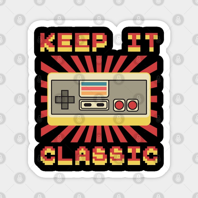 Keep It Classic - Retro Videogame Love Magnet by Mandegraph