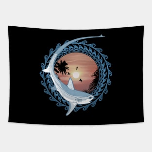 Thresher Shark Polynesian Design Tapestry