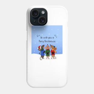 We Wish you a Merry Christmouse, singing mice design Phone Case