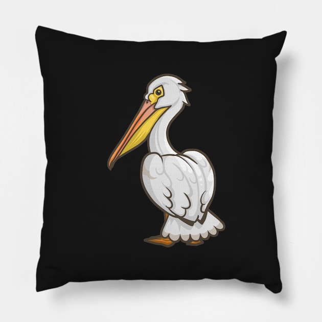 American White Pelican Pillow by Ginboy