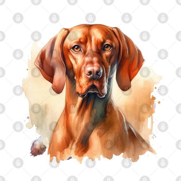 Vizsla Watercolor Painting - Beautiful Dog by Edd Paint Something