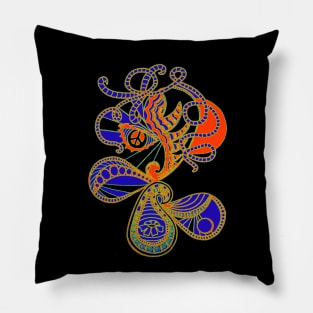 Abstract Peace Flower (Orange) Pillow