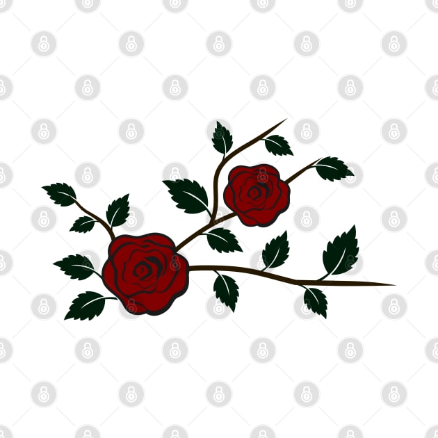 Rose Branch with flowers by ShirtyLife