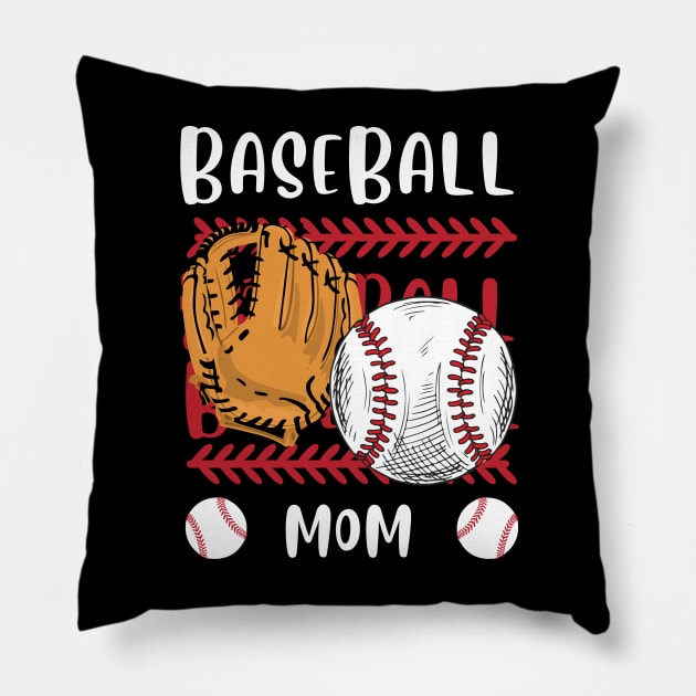 My Favorite Baseball Player Calls Me Mom Gift for Baseball Mother mommy mama Pillow by BoogieCreates