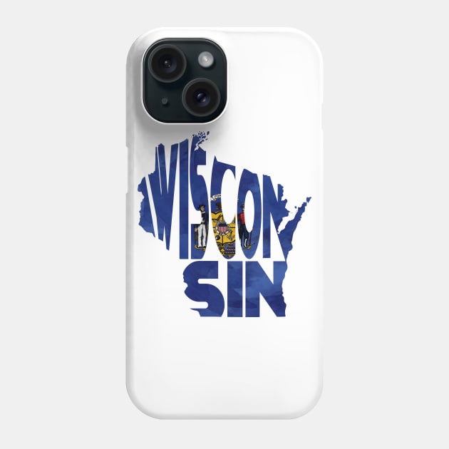 Wisconsin Typo Map Phone Case by inspirowl