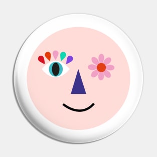 rainbow flower smiling face happy colorful humour kids fashion Pin