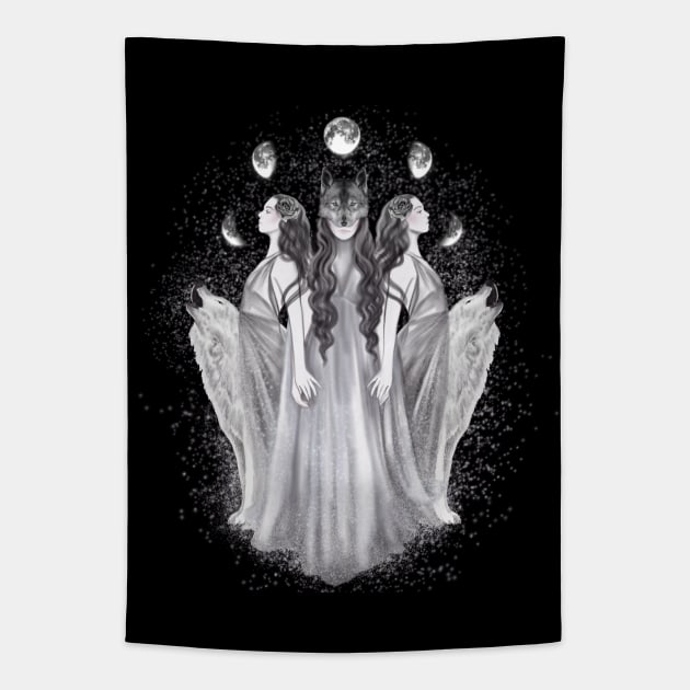 Sisters Of The Moon Tapestry by andreahrnjak