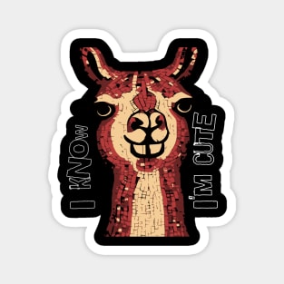 I Know I'm Cute Llama Magnet