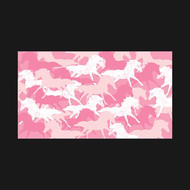 vintage pink horses by hatem