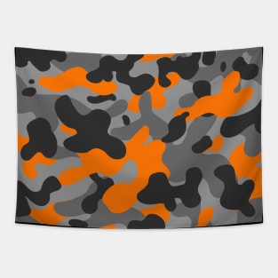 Orange Camouflage Pattern Tapestry