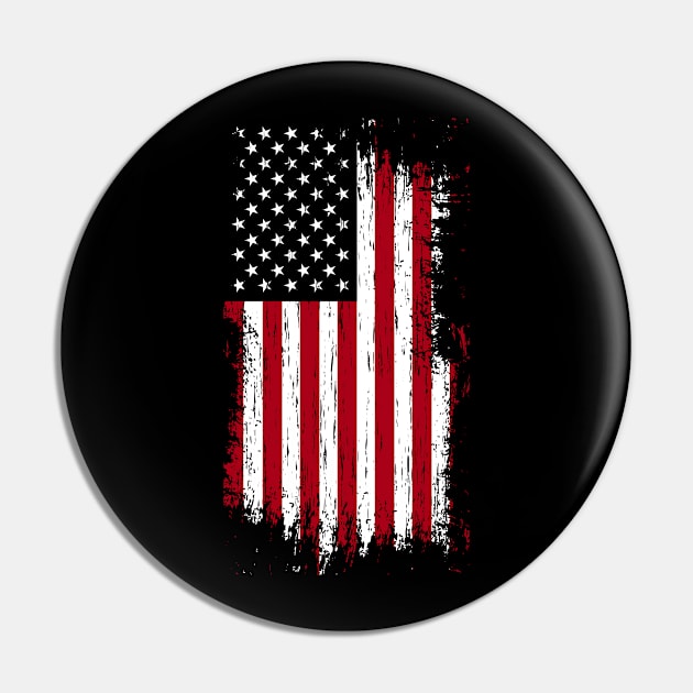 Grunge American Flag Pin by Artizto