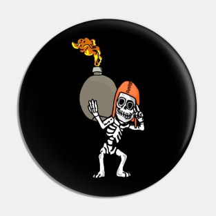 Skeleton Bomber Pin