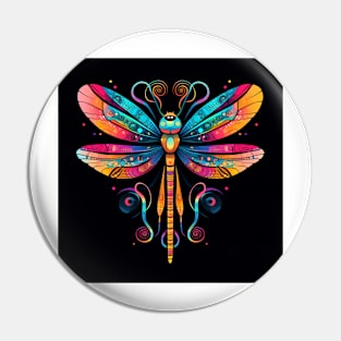 Dragonfly Neon Pop Art 1 Pin