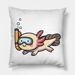 Cute Axolotl Snorkeling Pillow